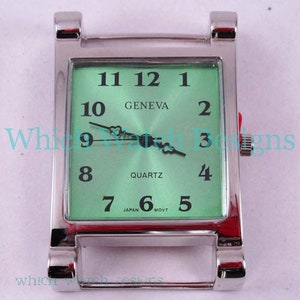 Large Rectangle.. Watch Face, Ribbon, Solid Bar, Interchangeable, Removable, Stainless, Silver Plated image 3
