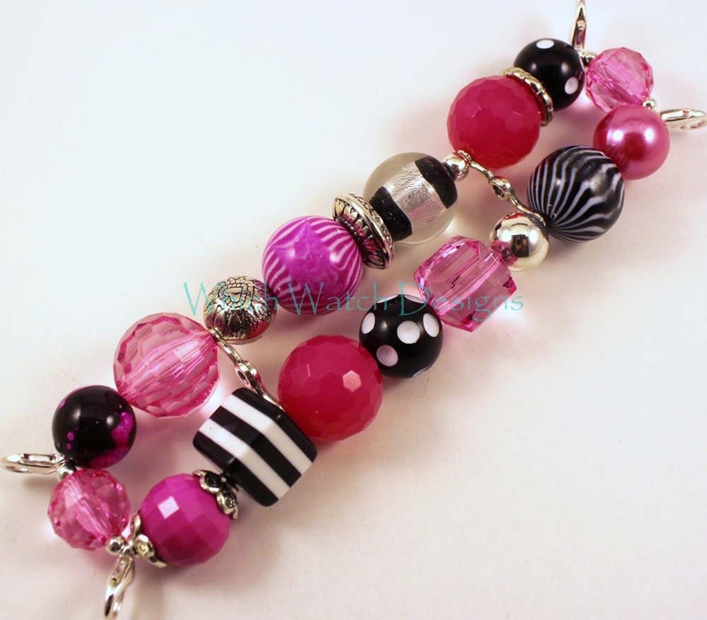 Bubble Gum Licorice.. Hot Pink Black and White Chunky Etsy
