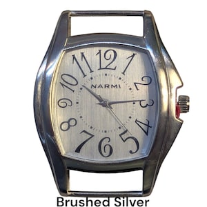 Large Whimsy.. 2-inch Solid-Bar, Ribbon, Interchangeable, Silver Plated Watch Face