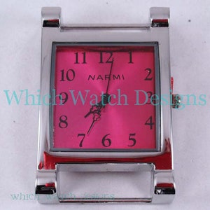 Large Rectangle.. Watch Face, Ribbon, Solid Bar, Interchangeable, Removable, Stainless, Silver Plated image 4