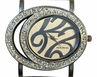 Rhinestone Oval.. Interchangeable Eliptical Watch Face with Rhinestones
