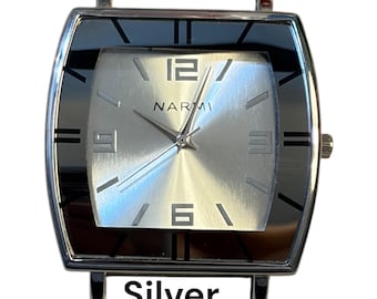 Large Square.. Chunky Ribbon Watch Face, Interchangeable, Solid Bar