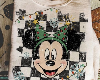 Mickey and Friends Christmas PNG, Retro Christmas PNG, Family Christmas Png, Christmas Family Trip PNG, Very Merry Santa Mickey Mouse Png