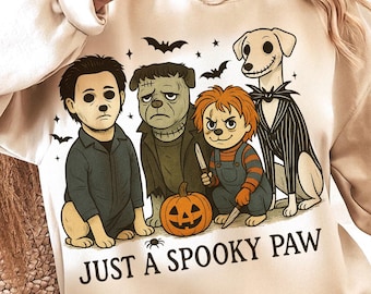 Spooky Paw Halloween Dog PNG: Retro Halloween Design (Digital Download