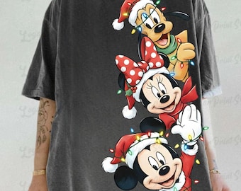 Mickey and Friends Christmas PNG, Retro Christmas PNG, Family Christmas Png, Christmas Family Trip PNG, Very Merry Santa Mickey Mouse Png