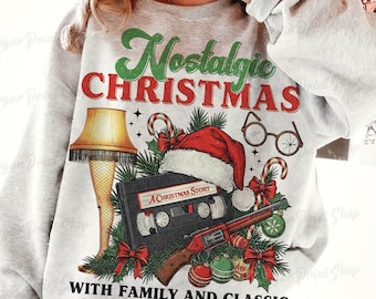 Retro Christmas Movie Characters PNG: Vintage Sublimation Design (Digital Download)