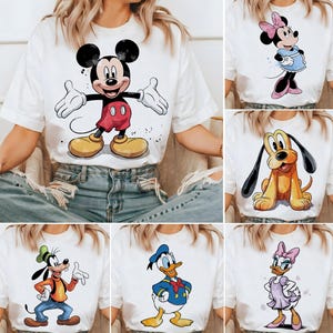 Watercolour Mickey and Friends Bundle Png, Mickey Goofy Donald Daisy Minnie Pluto Sublimation Design, Family Vacation Png, Family Trip Png