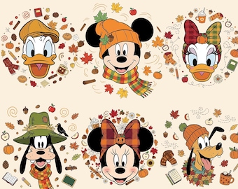 Fall Mickeyy And Friends Svg Png Bundle, Trick Or Treat Svg, Spooky Vibes Svg, Halloween Family Trip Svg, Halloween Svg Png