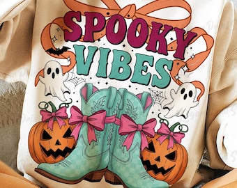 Botas de vaquero de Halloween PNG: Diseño de sublimación de fantasma occidental (descarga digital)