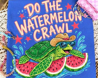 PNG de Do the Watermelon Crawl, PNG de tortuga, PNG de tendencia, PNG de frase pegadiza, PNG de coqueta, PNG femenino, PNG de boutique, PNG preppy, PNG femenino