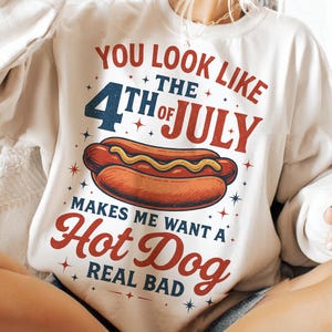 Retro 4th of July Hot Dog PNG File