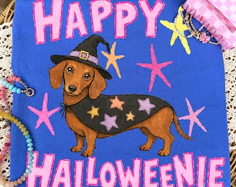 Halloween Dachshund PNG, Cute Wiener Dog Design, Spooky Season Doxie Dog Shirt Graphic, Fall Sublimation, Digital Download