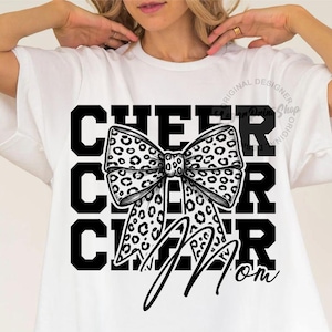 Leopard Cheer Mom SVG PNG: Coquette Design (Digital Download)