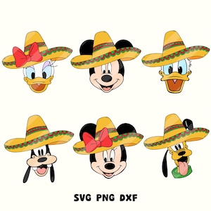 Cinco De Mayo Mouse And Friends Svg Bundle Png, Cinco De Mayo Svg Png, Festival Mexicano Png, Fiesta Png, Cinco De Mayo Shirt, Fiesta Squad Png