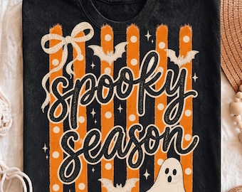 Spooky Season PNG, Halloween Ghost Sublimation Design, Coquette Halloween Digital File