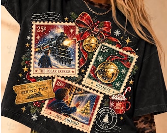 Believe Christmas Train PNG, Vintage Holiday Train Bell PNG, Retro Christmas Train Design, Halftone Winter Train Sublimation
