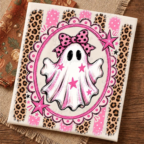 Striped Leopard Ghost Boo PNG, Spooky Season Png, Coquette Bow PNG, Leopard Ghost PNG, Halloween Png, Fall Png, Trendy Png, Digital download