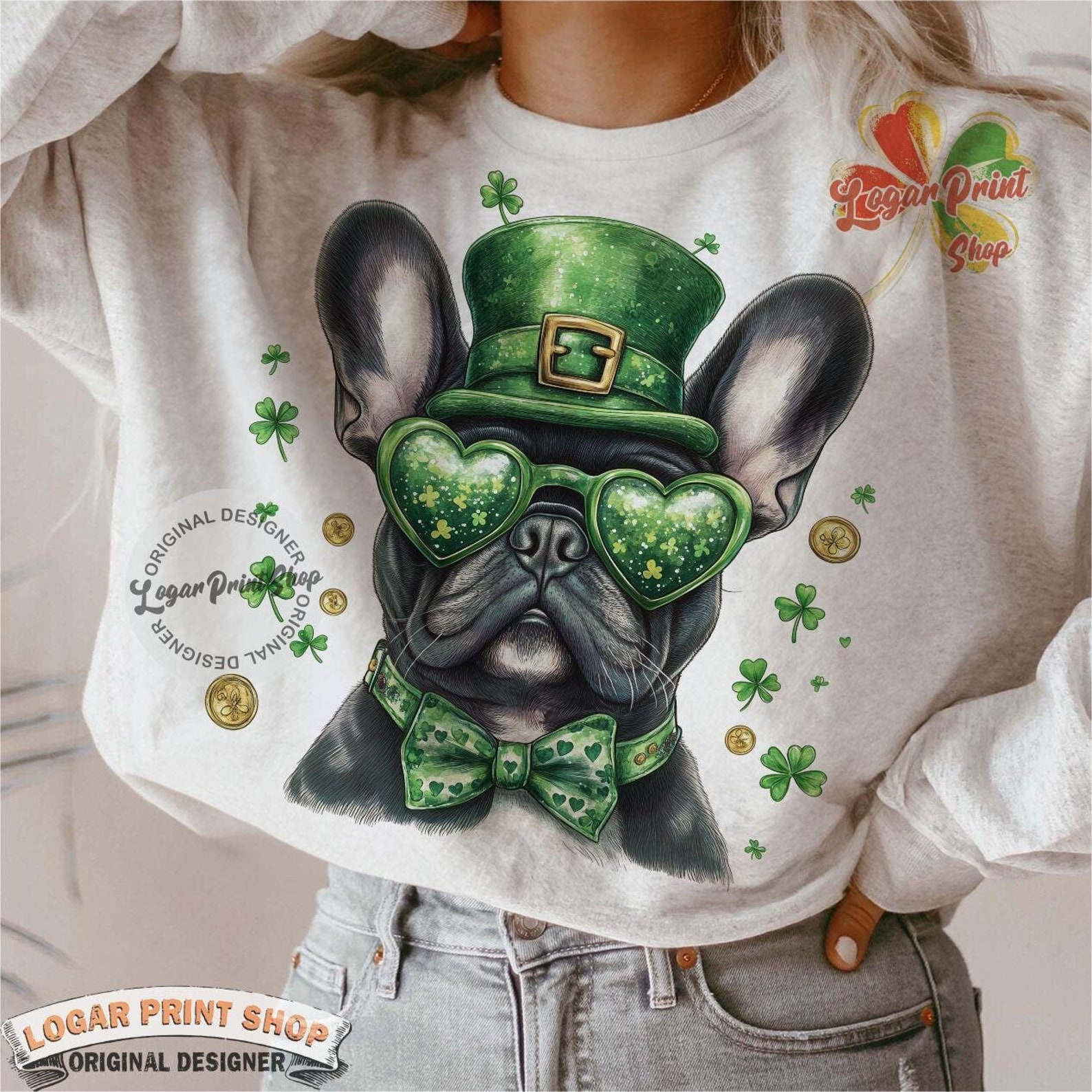 St Patrick's Day Dog Png, Irish Dog Png, Shamrock Hat Dog Sublimation ...