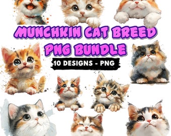 10 Persian Cat Breed PNG Files Bundle Watercolor Peeking Cat Clipart ...