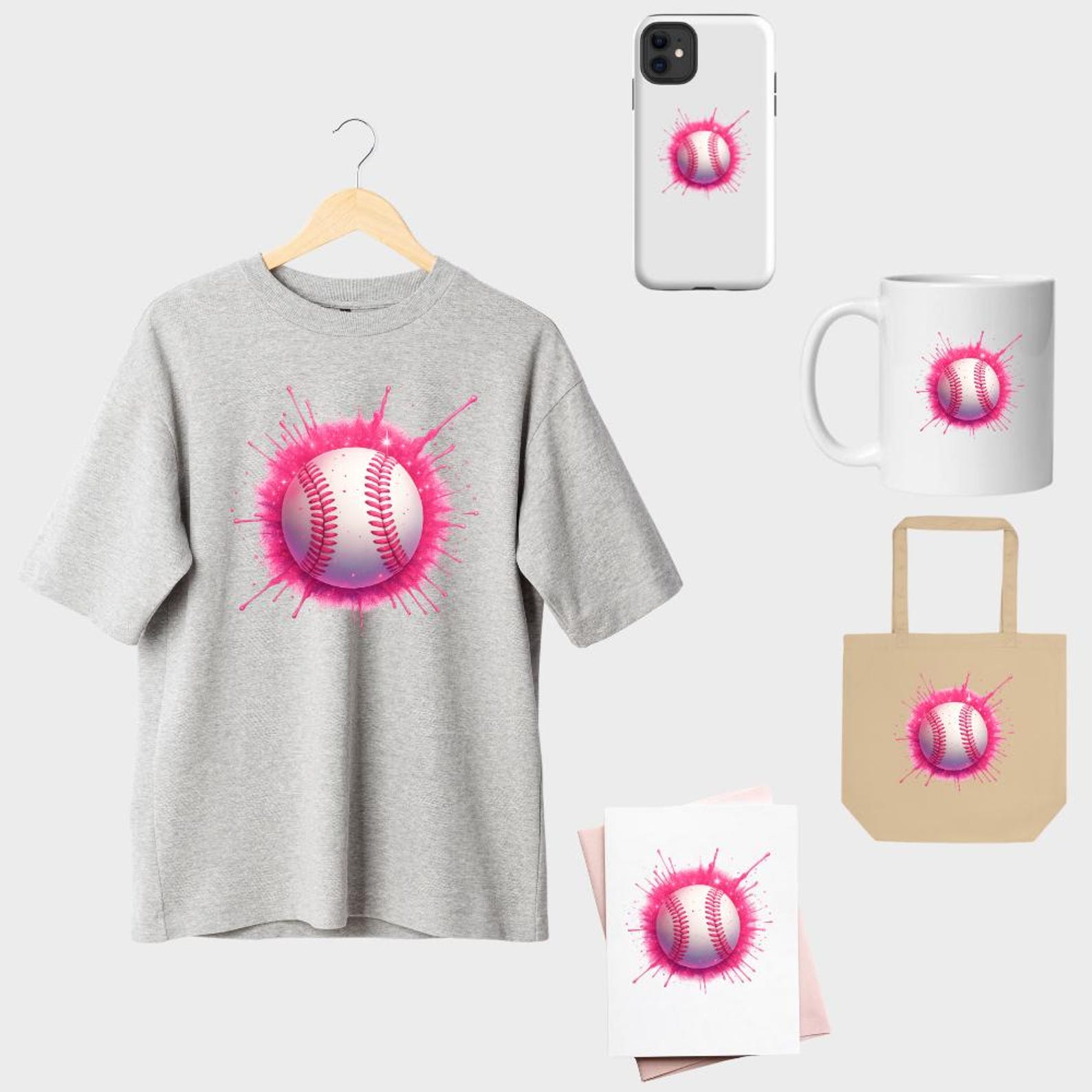 Pink Baseball PNG | Softball Clipart With Paint Splash | Feminine ...