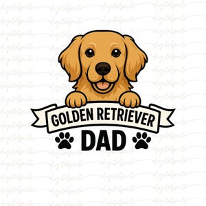 Golden Retriever Dad PNG, Cute Golden Retriever Dog Dad Clipart, Dog Lover PNG for Sublimation, Father’s Day Gift for Dog Dad