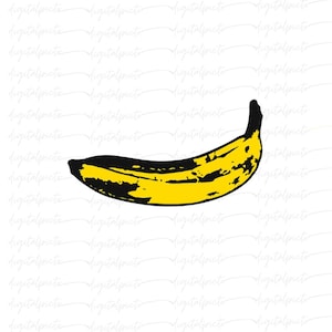 Grunge Banana PNG – Distressed Yellow & Black Pop Art Fruit Illustration for Edgy Sublimation, Retro Stickers, Funky Crafts