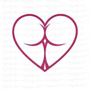 Heart PNG – Minimalist Line Art Love Symbol for Valentine’s Day, Romantic, Wedding, and Tattoo-Inspired Sublimation & Print Designs