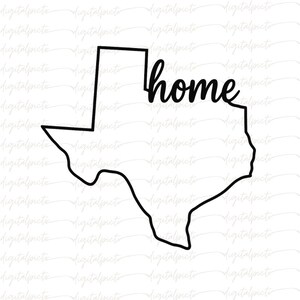 Texas Home Outline PNG – Minimalist State Pride Clipart – Sublimation Graphic for DIY Projects