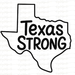 Texas Strong PNG, Clipart, Sublimation – Bold Black State Pride Design