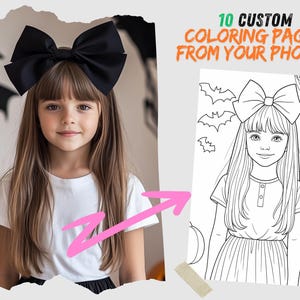 10 Custom Coloring Pages from Photo Personalized Coloring Page Custom Coloring Pages Line Art From Your Picture For Family, Kids, Wedding