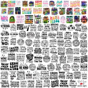300+ Sassy und sarkastische Zitate PNG Mega Bundle Lustig für Cricut & Silhouette designs Y2K Sassy Girl Zitate Dramatisch bedeuten Retro sarkastisch