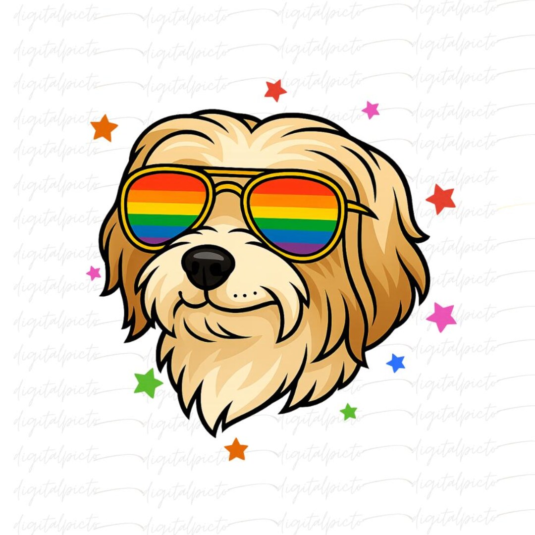 Rainbow Pride Shih Tzu Dog PNG | LGBTQ+ Fluffy Dog Clipart | Cute ...