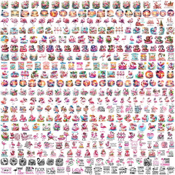 400+ Flamingo Mega Bundle PNG Tropical Quirky Flamingo Clipart PNG Whimsical Flamingos PNG Funny Pink Flamingo  Floral Flamingo Graphics