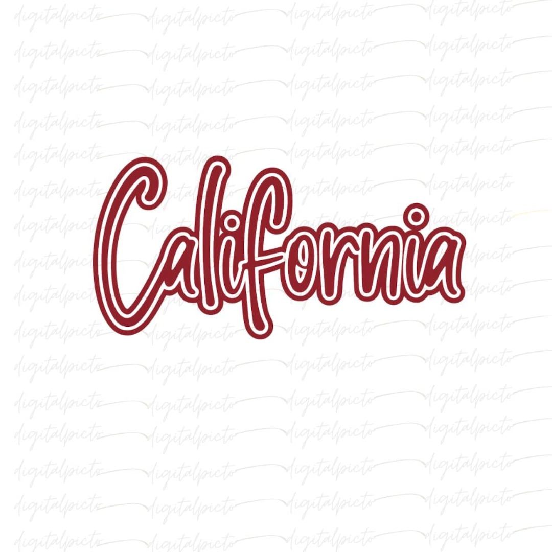 California Script PNG – Handwritten Red Bubble Letter Design for ...
