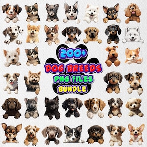 200+ Peeking Dog Breed PNG Mega Bundle Peeking Dog Bundle Watercolor Dog Clipart Puppy Pet Lover American Dog Cartoon Style Clipart Digital