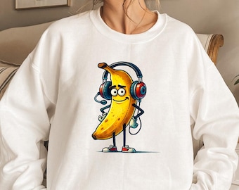 Gamer Banana PNG – Cool Banana With Headset & Sneakers Cartoon