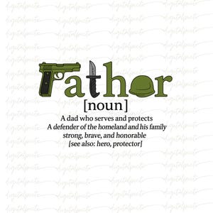 Father Military Definition PNG – Army Dad Sublimation Design, Transparent Background