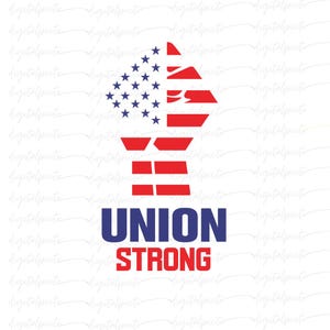 Union Strong PNG – Patriotic Fist American Flag Labor Graphic for Sublimation & Heat Transfers