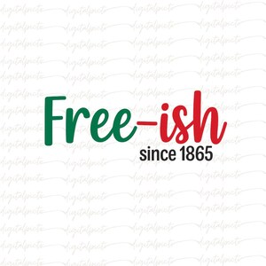 Free-ish Since 1865 PNG, Juneteenth Quote Digital Art, Afrocentric Clipart for Sublimation, Red Green Black Empowerment File Download