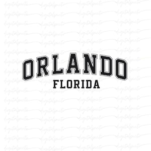 Orlando Florida PNG – Classic College Arch Text Design for Sublimation, Local Apparel, Travel Souvenirs, and Cricut Projects