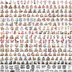 500+ Chef PNG Mega Bundle Designs Funny Chef Cooking Cartoon Baking Illustrations Restaurant Clipart Sweets Shop Party Chef's Day
