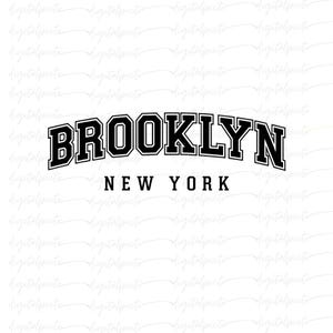 Brooklyn New York PNG – Design a sublimazione in stile college universitario audace per abbigliamento da strada, abbigliamento, tazze e altro