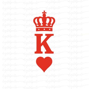 King of Hearts PNG – Red Crown Playing Card Sublimation Design for Couple Shirts, Valentine’s Gifts, Casino Night Decor & DIY Crafts