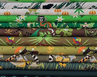 Charley Harper Green Garden HALF YARD Bundle 12 Total