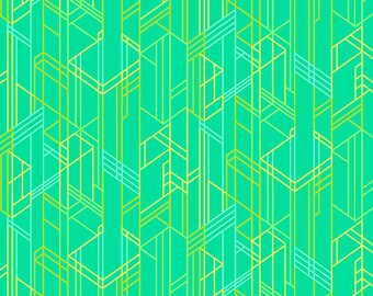 Meander Keylime, Deco Glo II by Giucy Giuce for Andover