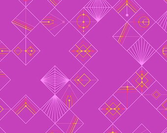 Tiles Sloe Plum, Deco Glo II by Giucy Giuce for Andover