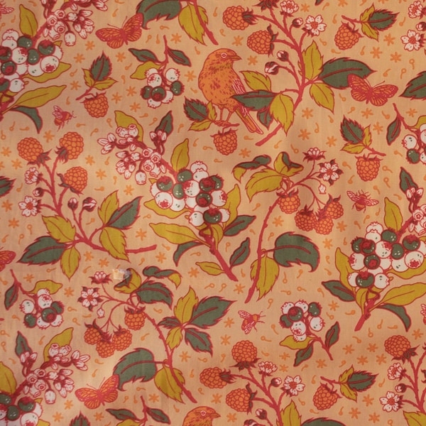 Mustard Beetle for Birch Fabrics, Bountiful, Wild Berries Blush