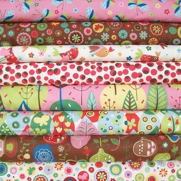 Keiki Fabric, Tweet Tweet, Quilt Set, Cloud, 8 Total