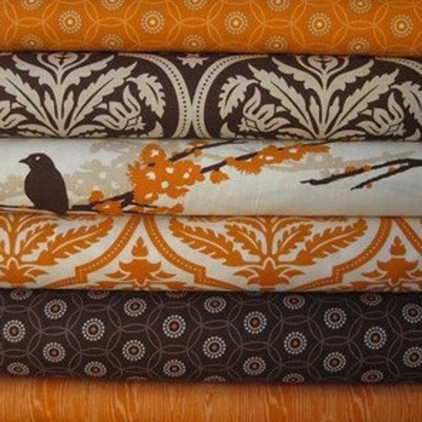 Joel Dewberry Aviary, Yard Set Almond\/Chocolate with Sparrows, 6 Total SAVE