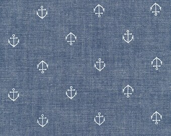 Sevenberry for Robert Kaufman, Classiques Chambray, Anchors Royal